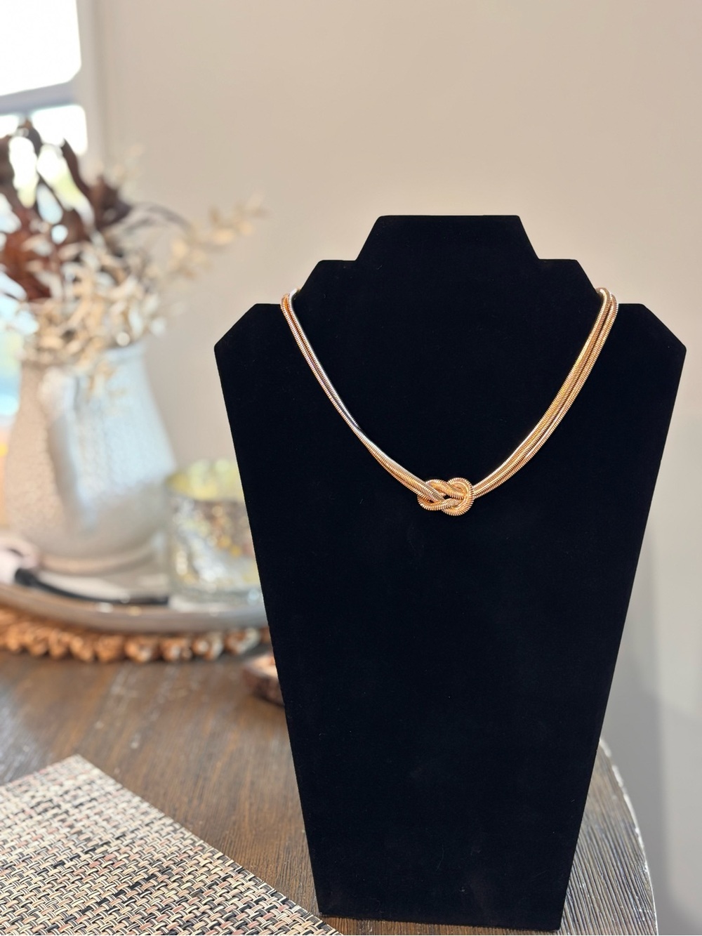 Gold Knot Multi-Row Necklace - Elegant Women’s Jewelry